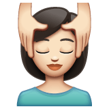Whatsapp design of the woman getting massage: light skin tone emoji verson:2.23.2.72