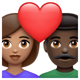 Whatsapp design of the couple with heart: woman man medium skin tone dark skin tone emoji verson:2.23.2.72