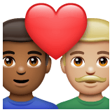 Whatsapp design of the couple with heart: man man medium-dark skin tone medium-light skin tone emoji verson:2.23.2.72