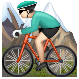 Whatsapp design of the person mountain biking: light skin tone emoji verson:2.23.2.72