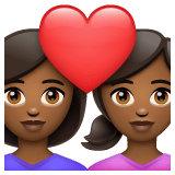 Whatsapp design of the couple with heart: woman woman medium-dark skin tone emoji verson:2.23.2.72