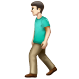 Whatsapp design of the person walking: light skin tone emoji verson:2.23.2.72