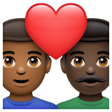 Whatsapp design of the couple with heart: man man medium-dark skin tone dark skin tone emoji verson:2.23.2.72