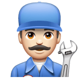 Whatsapp design of the man mechanic: light skin tone emoji verson:2.23.2.72