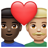 Whatsapp design of the couple with heart: man man dark skin tone medium-light skin tone emoji verson:2.23.2.72
