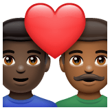 Whatsapp design of the couple with heart: man man dark skin tone medium-dark skin tone emoji verson:2.23.2.72