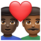 Whatsapp design of the couple with heart: man man dark skin tone medium-dark skin tone emoji verson:2.23.2.72