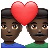Whatsapp design of the couple with heart: man man dark skin tone emoji verson:2.23.2.72