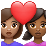 Whatsapp design of the couple with heart: woman woman medium skin tone medium-dark skin tone emoji verson:2.23.2.72