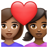 Whatsapp design of the couple with heart: woman woman medium skin tone medium-dark skin tone emoji verson:2.23.2.72