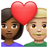Whatsapp design of the couple with heart: woman man medium-dark skin tone medium-light skin tone emoji verson:2.23.2.72