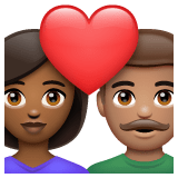 Whatsapp design of the couple with heart: woman man medium-dark skin tone medium skin tone emoji verson:2.23.2.72