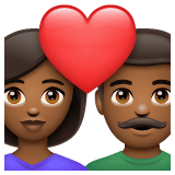 Whatsapp design of the couple with heart: woman man medium-dark skin tone emoji verson:2.23.2.72