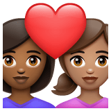 Whatsapp design of the couple with heart: woman woman medium-dark skin tone medium skin tone emoji verson:2.23.2.72