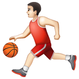 Whatsapp design of the person bouncing ball: light skin tone emoji verson:2.23.2.72