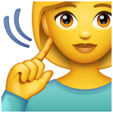 Whatsapp design of the deaf woman emoji verson:2.23.2.72