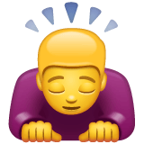 Whatsapp design of the person bowing emoji verson:2.23.2.72