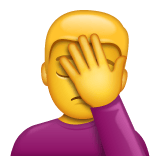 Whatsapp design of the man facepalming emoji verson:2.23.2.72