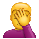Whatsapp design of the man facepalming emoji verson:2.23.2.72
