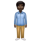 Whatsapp design of the person standing: dark skin tone emoji verson:2.23.2.72
