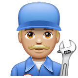 Whatsapp design of the man mechanic: medium-light skin tone emoji verson:2.23.2.72