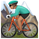 Whatsapp design of the person mountain biking: medium skin tone emoji verson:2.23.2.72