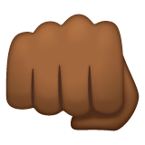 Whatsapp design of the oncoming fist: medium-dark skin tone emoji verson:2.23.2.72