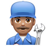 Whatsapp design of the man mechanic: medium skin tone emoji verson:2.23.2.72