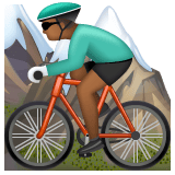 Whatsapp design of the person mountain biking: medium-dark skin tone emoji verson:2.23.2.72