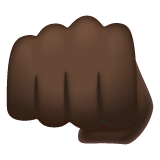 Whatsapp design of the oncoming fist: dark skin tone emoji verson:2.23.2.72