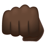 Whatsapp design of the oncoming fist: dark skin tone emoji verson:2.23.2.72