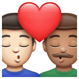 Whatsapp design of the kiss: man man light skin tone medium skin tone emoji verson:2.23.2.72
