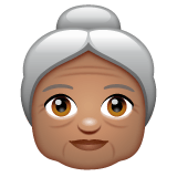 Whatsapp design of the old woman: medium skin tone emoji verson:2.23.2.72