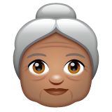 Whatsapp design of the old woman: medium skin tone emoji verson:2.23.2.72