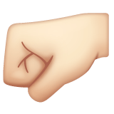 Whatsapp design of the left-facing fist: light skin tone emoji verson:2.23.2.72