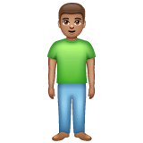 Whatsapp design of the man standing: medium skin tone emoji verson:2.23.2.72