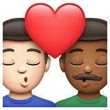Whatsapp design of the kiss: man man light skin tone medium-dark skin tone emoji verson:2.23.2.72