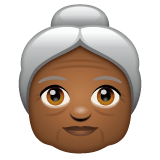 Whatsapp design of the old woman: medium-dark skin tone emoji verson:2.23.2.72