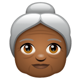 Whatsapp design of the old woman: medium-dark skin tone emoji verson:2.23.2.72