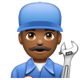 Whatsapp design of the man mechanic: medium-dark skin tone emoji verson:2.23.2.72