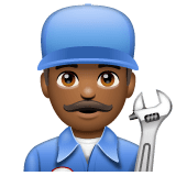 Whatsapp design of the man mechanic: medium-dark skin tone emoji verson:2.23.2.72