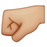 Whatsapp design of the left-facing fist: medium-light skin tone emoji verson:2.23.2.72