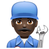 Whatsapp design of the man mechanic: dark skin tone emoji verson:2.23.2.72