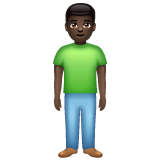 Whatsapp design of the man standing: dark skin tone emoji verson:2.23.2.72