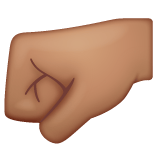 Whatsapp design of the left-facing fist: medium skin tone emoji verson:2.23.2.72