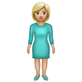 Whatsapp design of the woman standing: medium-light skin tone emoji verson:2.23.2.72