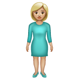 Whatsapp design of the woman standing: medium-light skin tone emoji verson:2.23.2.72