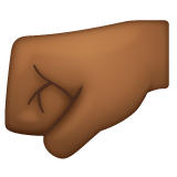 Whatsapp design of the left-facing fist: medium-dark skin tone emoji verson:2.23.2.72