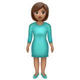 Whatsapp design of the woman standing: medium skin tone emoji verson:2.23.2.72