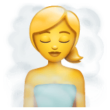 Whatsapp design of the woman in steamy room emoji verson:2.23.2.72